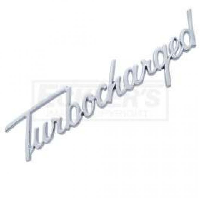 Full Size Chevy Turbocharged Script Emblem, Chrome, 1958-1984