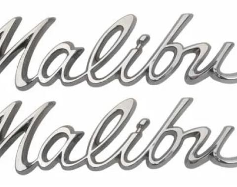 AMD Quarter Panel Emblems, "Malibu", LH/RH Pair, 64 Chevelle T-4011