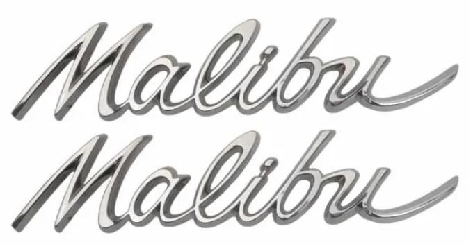 AMD Quarter Panel Emblems, "Malibu", LH/RH Pair, 64 Chevelle T-4011