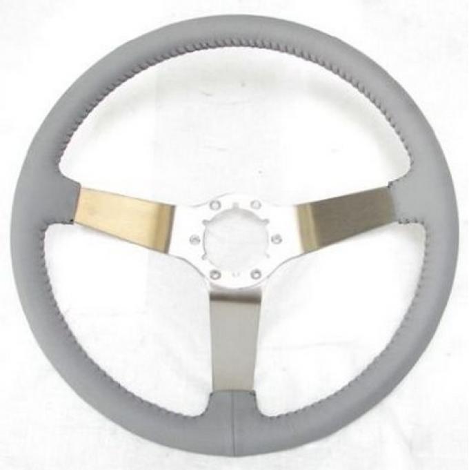 Corvette Volante OE Series Steering Wheel, with Brushed Spokes & Leather Grip, 19771979