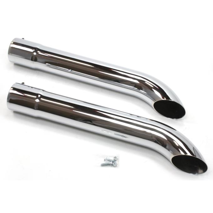 Patriot Exhaust Universal Side Tube Turnouts without Muffler, 26" Length / Chrome H3820
