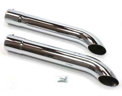Patriot Exhaust Universal Side Tube Turnouts without Muffler, 26" Length / Chrome H3820