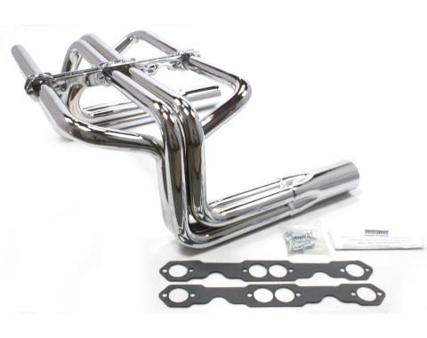 Patriot Exhaust Chevy Small Block Engines, '32 Hi-Boy Exhaust Header with Chrome Finish H8072