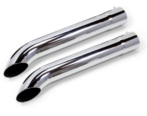 Patriot Exhaust Universal Side Tube Turnouts with Built-In Muffler, 26" Length / Chrome H3822