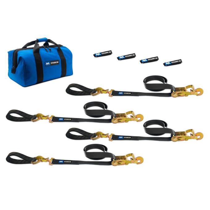 Race Ramps 2 x 10 Ultra Pack Tie-Down Straps with Detachable Axle Straps, Direct Hook Ends - Black 511219