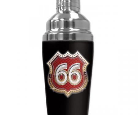 Mugzie Cocktail Shaker, Hot Or Cold, Checkered Flag Route 66 Bling (red)