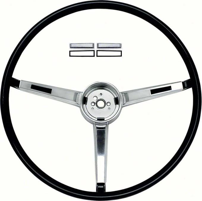 AMD Steering Wheel and Shroud, Black, 67 Chevy II Nova; 67 Chevelle Malibu-SS 396-El Camino Custom X459-3467-BLK