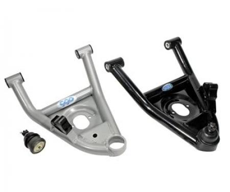 Chevelle Suspension Front Tubular Arms, Lower, Stock Width, Black, 1964-1972