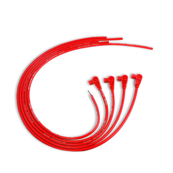 Taylor Cable Universal 8mm Spiro-Pro Spark Plug Wire Set, 4 Cylinders, 90&deg; Spark Plug Boot Angle, Red 73237