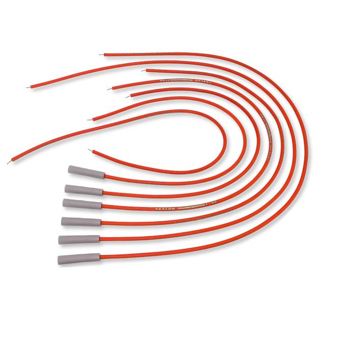 Taylor Cable Universal 8.2mm ThunderVolt&reg; Spark Plug Wire Sets, 6 Cylinders, 180&deg; Spark Plug Boot Angle, Red 83245