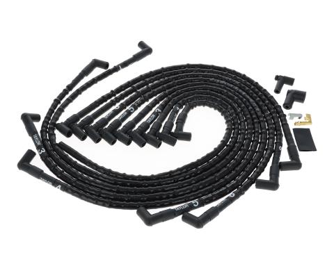 Taylor Cable Chevy Small Block Race Fit 8.2mm Thundervolt Sleeved Spark Plug Wire Set with Over Valve Cover HEI Fitment 86068