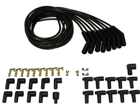 Taylor Cable Universal 8mm Spiro-Pro Black Ceramic Boots Spark Plug Wire Sets, 135&deg; Spark Plug Boot Angle, Black 75053-B