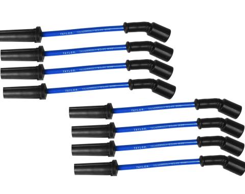Taylor Cable 1997-17 GM LS-Series V8 8.2mm Thundervolt Spark Plug Wire Set, Blue, 180&deg; Spark Plug Boot Angle 84644