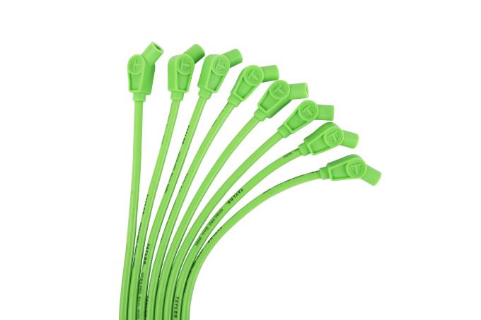 Taylor Cable Universal 8mm Spiro-Pro Spark Plug Wire Set, 8 Cylinders, 135&deg; Spark Plug Boot Angle, Lime Green 78553