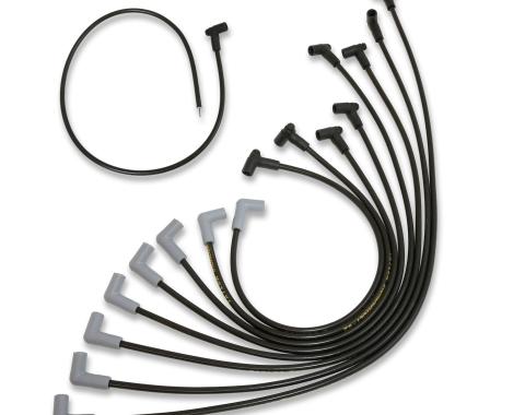 Taylor Cable Chevy Small Block Race Fit 8.2mm Thundervolt Spark Plug Wire Set with Over Valve Cover Socket Fitment, Black, 90&deg; Spark Plug Boot Angle 86027