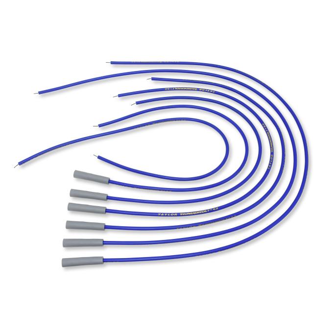 Taylor Cable Universal 8.2mm ThunderVolt&reg; Spark Plug Wire Sets, 6 Cylinders, 180&deg; Spark Plug Boot Angle, Blue 83645