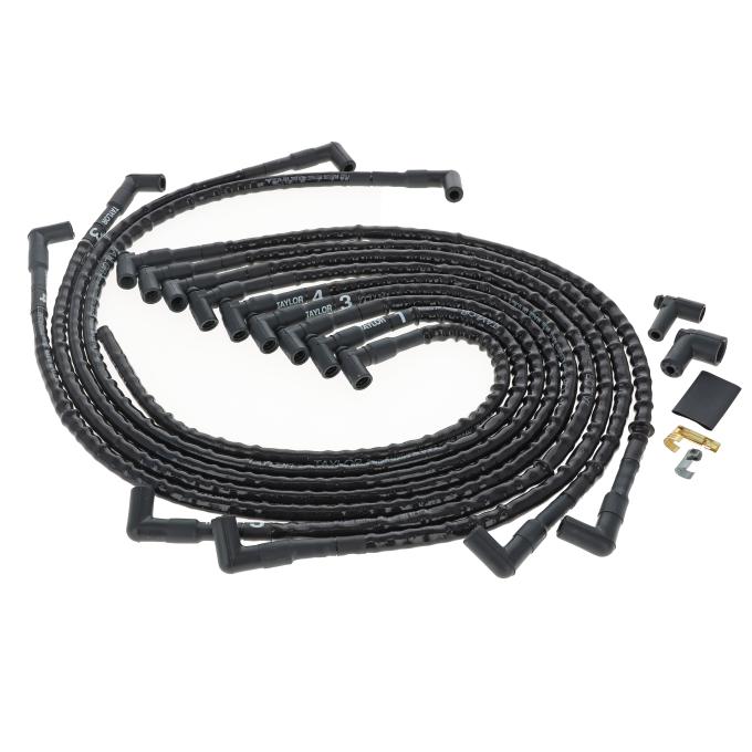 Taylor Cable Chevy Small Block Race Fit 8.2mm Thundervolt Sleeved Spark Plug Wire Set with Under Headers HEI Fitment 86070