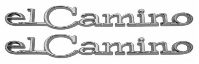 AMD Bedside Emblems, "el Camino", LH/RH Pair, 68-69 El Camino T-4850