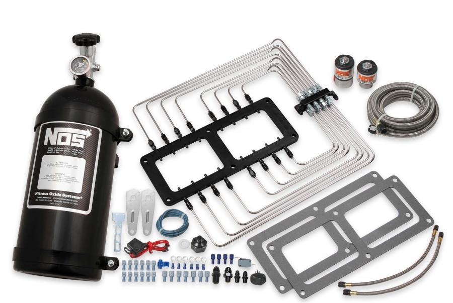 NOS Supercharger Wet Nitrous System, Black Injector Plate, Black