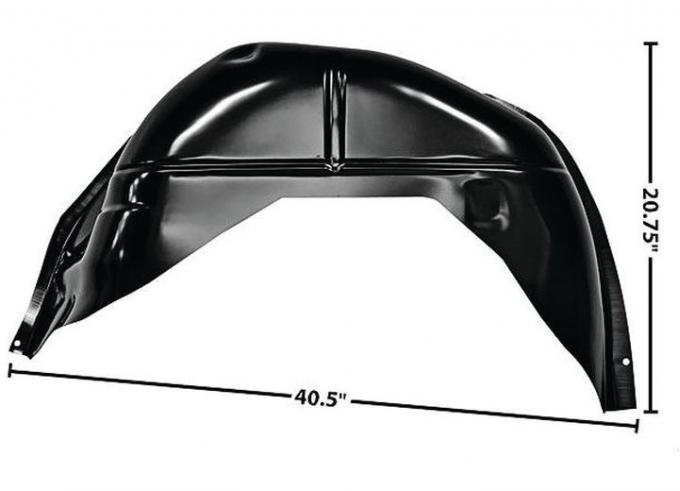 Chevelle Inner Wheelhouse, Rear Convertible, Left, 1968-1972