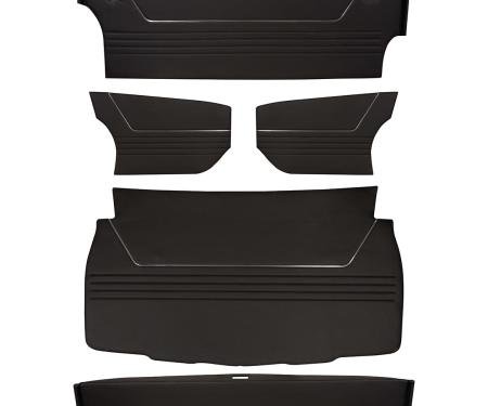 TMI 6 PC  Trunk Kit, Sport Pattern  1967 Chevrolet Chevelle Coupe, Black Madrid Vinyl, Black Loop Carpet 34-T82120-2295-301
