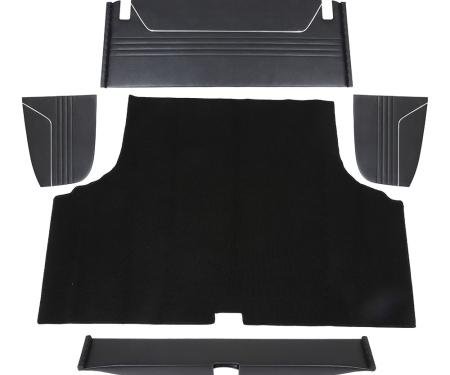 TMI 5 PC  Trunk Kit, Sport Pattern  1970-1972 Chevrolet Chevelle Coupe, Black Madrid Vinyl, Black Loop Carpet 34-T82115-2295-301