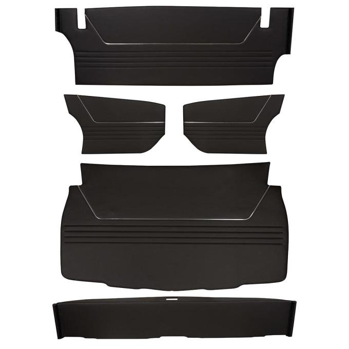 TMI 6 PC  Trunk Kit, Sport Pattern  1967 Chevrolet Chevelle Coupe, Black Madrid Vinyl, Black Loop Carpet 34-T82120-2295-301