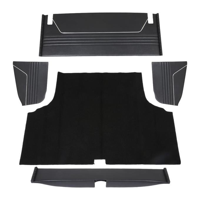 TMI 5 PC  Trunk Kit, Sport Pattern  1968-1969 Chevrolet Chevelle Coupe, Black Madrid Vinyl, Black Loop Carpet 34-T82110-2295-301