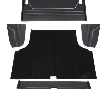 TMI 5 PC  Trunk Kit, Sport Pattern  1968-1969 Chevrolet Chevelle Coupe, Black Madrid Vinyl, Black Loop Carpet 34-T82110-2295-301