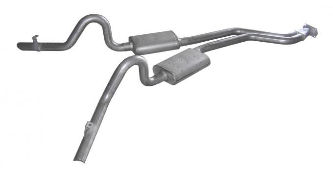 Pypes Cat Back Exhaust System 78-88 GM G-Body Split Rear Dual Exit 2.5 in Intermediate Pipe And Tailpipe Violator Mufflers/Hardware Incl Tip Not Incl Natural 409 Stainless Steel Exhaust SGG50V