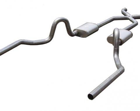 Pypes Crossmember Back w/X-Pipe Exhaust System 64-72 A-Body Split Rear Dual Exit 2.5 in Intermediate And Tail Pipe Muffler Not Incl Hardware Incl Tip Not Incl Exhaust SGA10