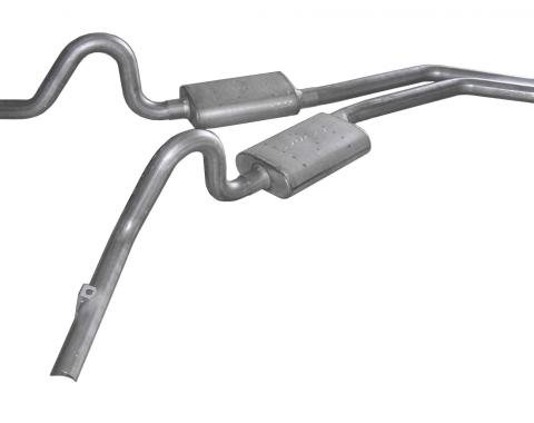 Pypes Cat Back Exhaust System 78-88 GM G-Body Split Rear Dual Exit 2.5 in Intermediate Pipe And Tailpipe Race Pro Mufflers/Hardware Incl Tip Not Incl Natural 409 Stainless Steel Exhaust SGG50R