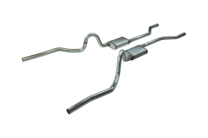 Pypes Crossmember Back Without X-Pipe Exhaust System 70-71 GTO/68-72 442 Split Rear Dual Exit 2.5 in Intermediate And Tail Pipe 18in RaceProMuffler/Hardware Incl Tip Not Incl Natural 409 Stainless Exhaust SGA29R30