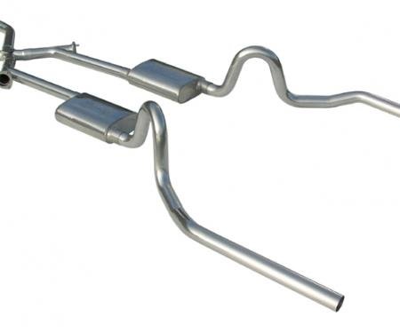 Pypes Crossmember Back w/Xchange Exhaust System 64-74 A-Body Split Rear Dual Exit 3 in Intermediate And Tail Pipe Race Pro Mufflers/Hardware Incl Tip Not Incl 409 Stainless Steel Exhaust SGA14R
