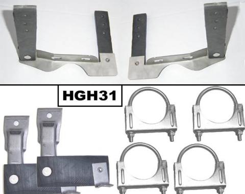 Pypes Exhaust System Hanger Kit 68-72 Chevelle Incl Tailpipe Hangers/Muffler Hangers/(4) U Clamps Natural 304 Stainless Steel Exhaust HGH31