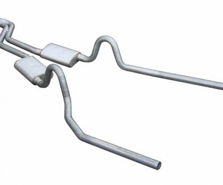 Pypes Cat Back Exhaust System 78-88 GM G-Body Split Rear Dual Exit 2.5 in Intermediate And Tail Pipe Hardware Incl Muffler And Tip Not Incl Natural 409 Stainless Steel Exhaust SGG53