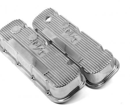 Holley M/T Valve Covers, Vintage Style, Finned, BBC, Polished 241-84
