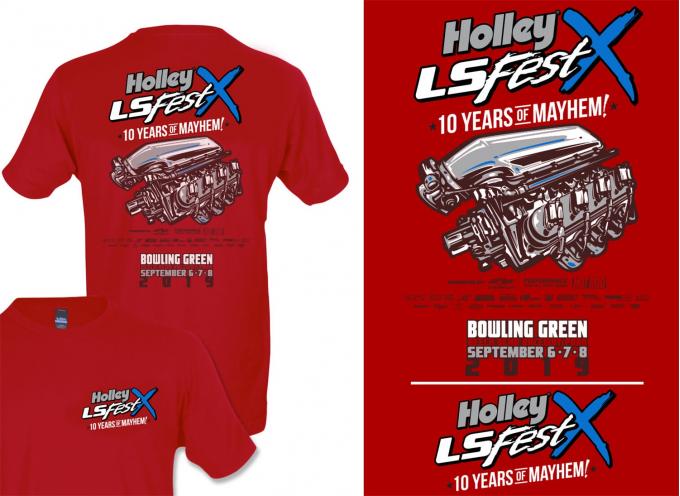 Holley 2019 LS Fest Main Event Engine T-Shirt 10224-4THOL