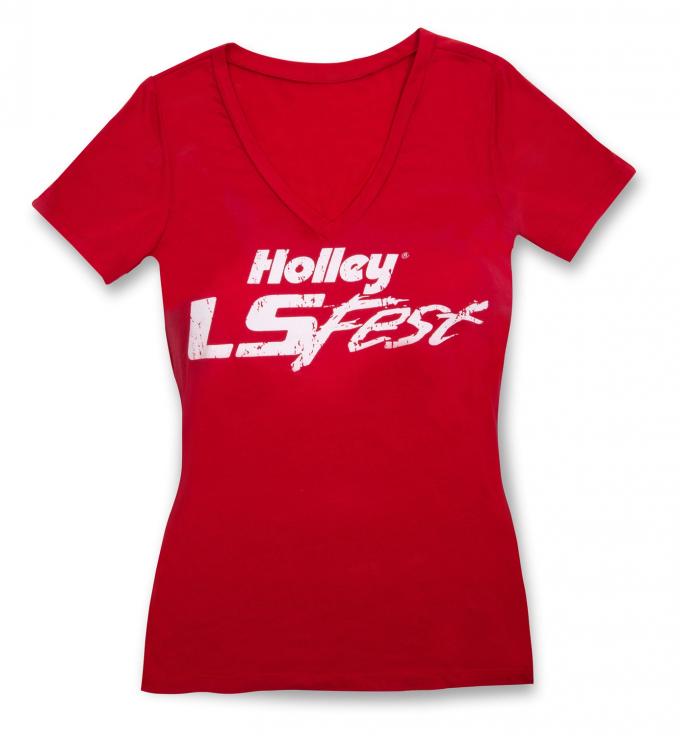 Holley Ladies LS Fest V-Neck T-Shirt 10139-MDHOL