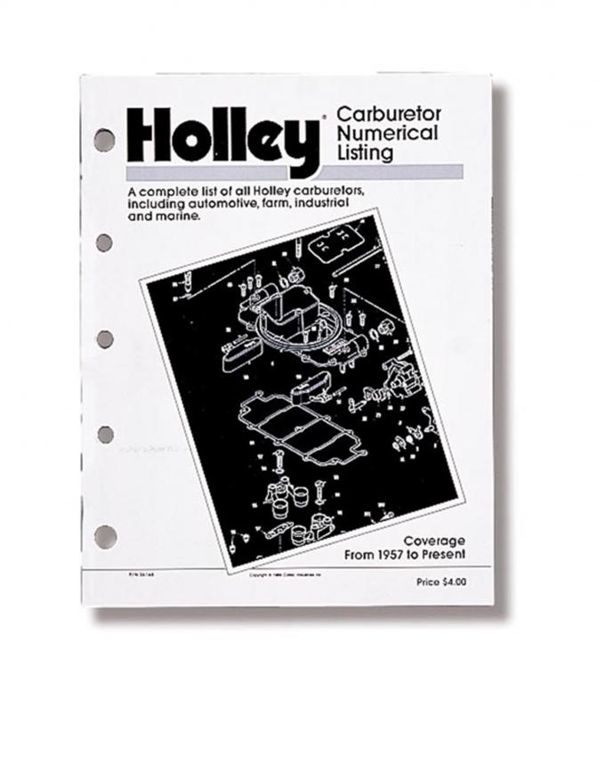 Holley Carburetor Numerical Listing 36-168
