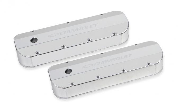 Holley GM Licensed Valve Cover, Track Series, BBC, Fabricated Aluminum, Natural Anodized 241-278