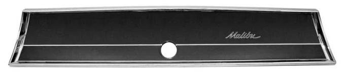 AMD Glove Box Fascia, Chrome, "Malibu" Script, 66 Chevelle P-KM01204