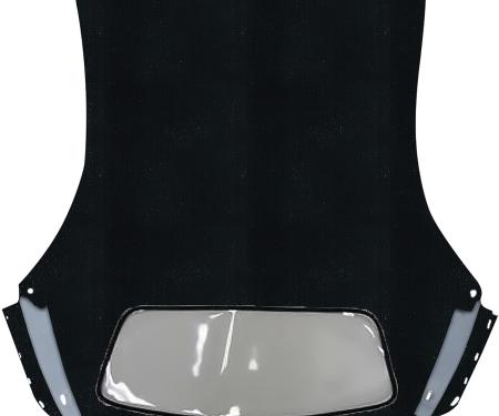 1964-65 Chevelle, GTO, Cutlass, Convertible Top Only, Plastic Window, Stayfast Canvas Cloth, Black/Black