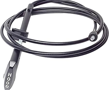 OER 1971-90 Chevy Full Size, 1973-90 Buick, Oldsmobile, Pontiac A-Body, Hood Release Cable and Handle Assembly: 1 Piece Cable, Various Models 9612865