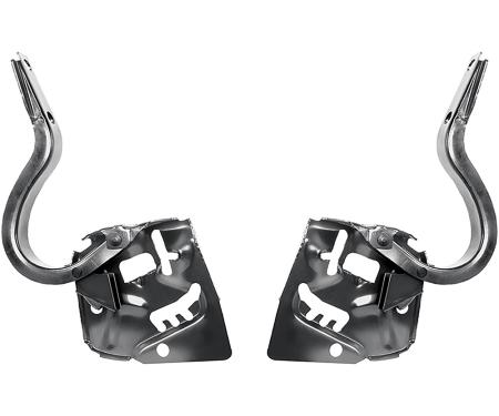 1968-72 Chevrolet Chevelle, 2-Door Hardtop, Trunk Lid Hinge and Support Bracket Set, LH and RH, Replaces GM#'s 9722033, 9706256, 9706257