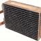 OER 1963-64 Impala Bel Air, Biscayne, 1964-67 Chevelle, Malibu, GTO, F85, Heater Core Assembly, with Air Conditioning, Copper/Brass, Measures: 9 1/2" x 6-3/8" x 2-1/2" 3157459