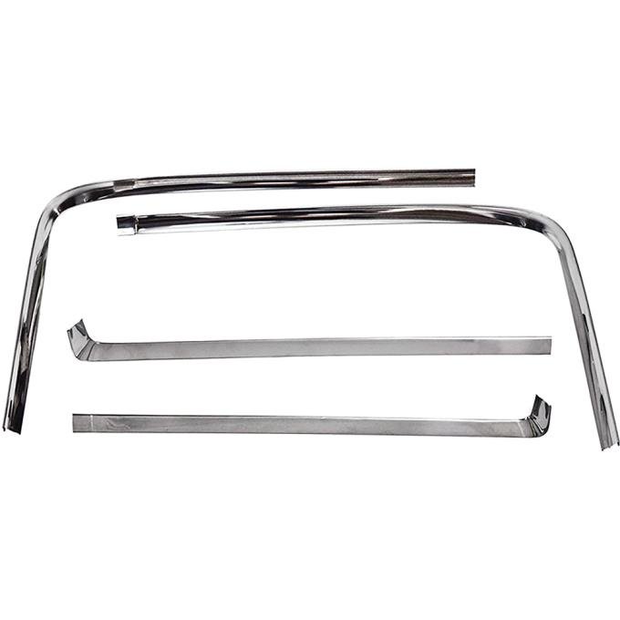 1966-67 Chevelle, GTO, Tempest, LeMans, Skylark, Gran Sport, 442, Cutlass, F85, Rear Window Reveal Molding Set, 2 Door Hardtop Models, 4-Piece