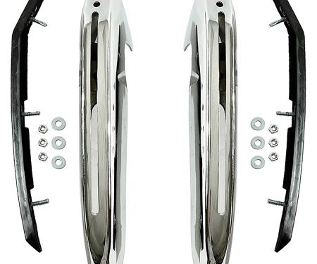 OER 1971-72 Chevelle, El Camino, Front Bumper Guard Set, Chrome with Inserts, LH & RH 3975475P