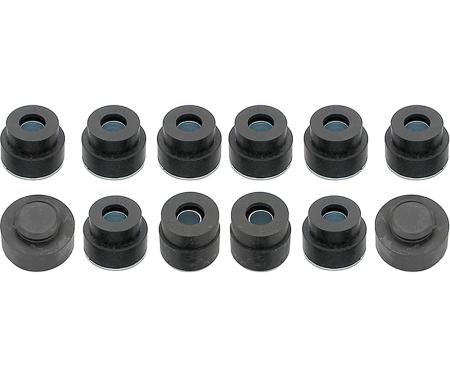 1968-72 Chevelle El Camino, Gran Sport, Skylark, Special, Cutlass, 442, F85, GTO, Tempest, LeMans, Body to Frame Mount Bushing Kit, Hardtop, Sedan and El Camino Models, Includes 10 Complete Bushings and 2 Solid Bushings, Hardware sold separately.