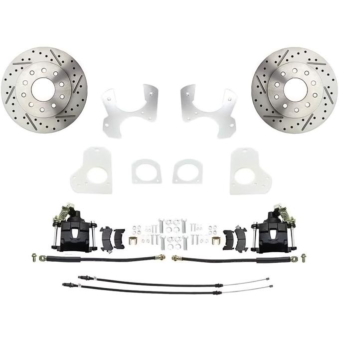 OER 1978-87 Regal, 1978-88 GM A, G-Body, Rear Disc Brake Kit, Drilled/Slotted Rotors, Black Calipers 154966